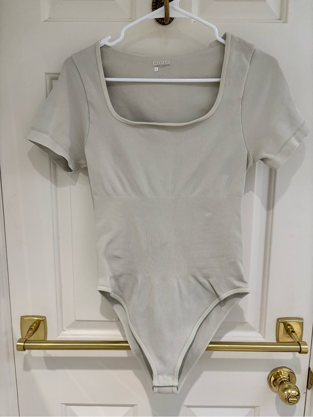 OQQ Seamless Square Neck Bodysuit - Light Sage